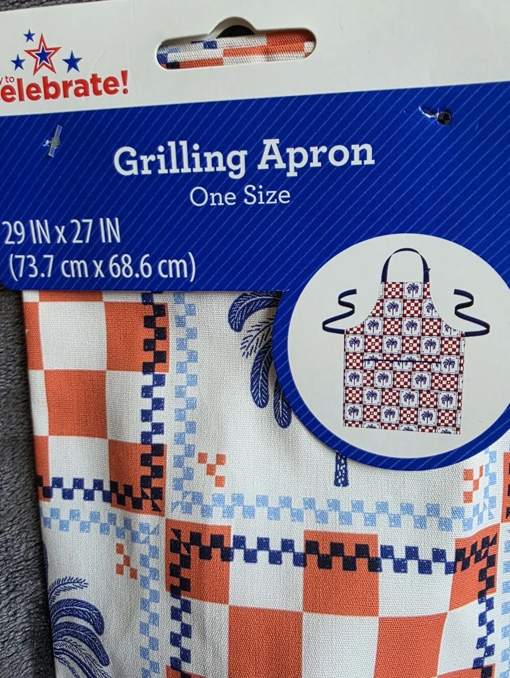 New Way to Celebrate Patriotic Grilling Apron Red White Blue One Size for Adults